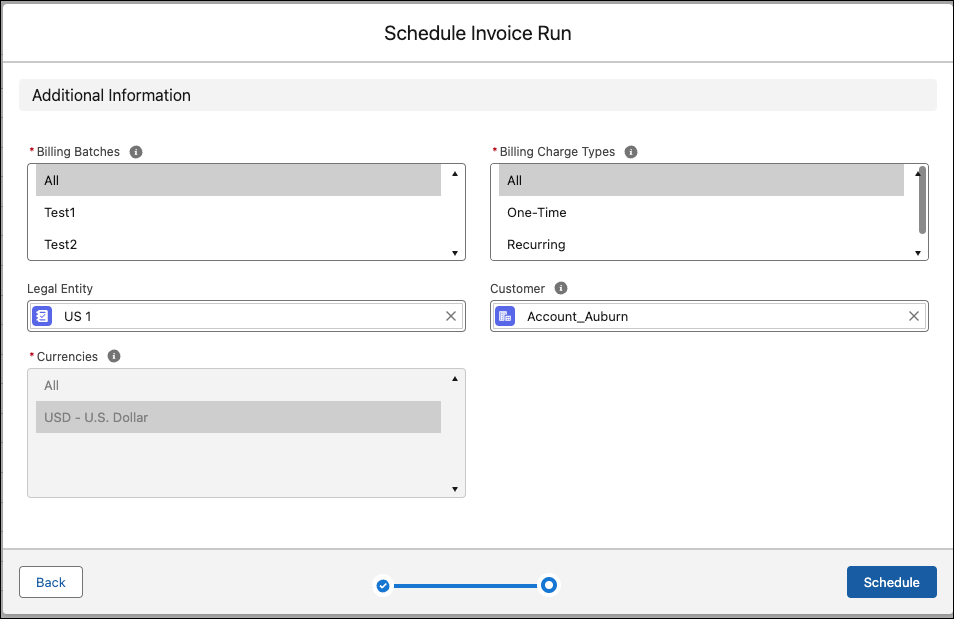 Invoice Scheduler definition.