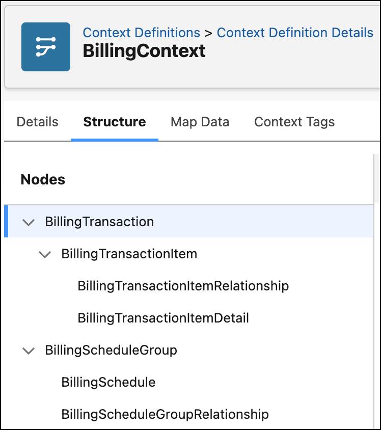 Billing Context context definition.