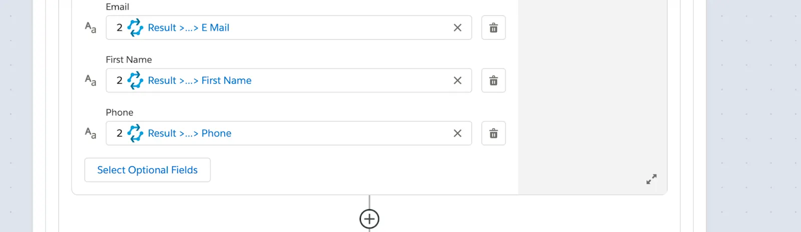 Rest of step 4 of flow within If branch to create a lead in the NTO org using the email, first name, and phone from the extracted lead in step 2 of flow.