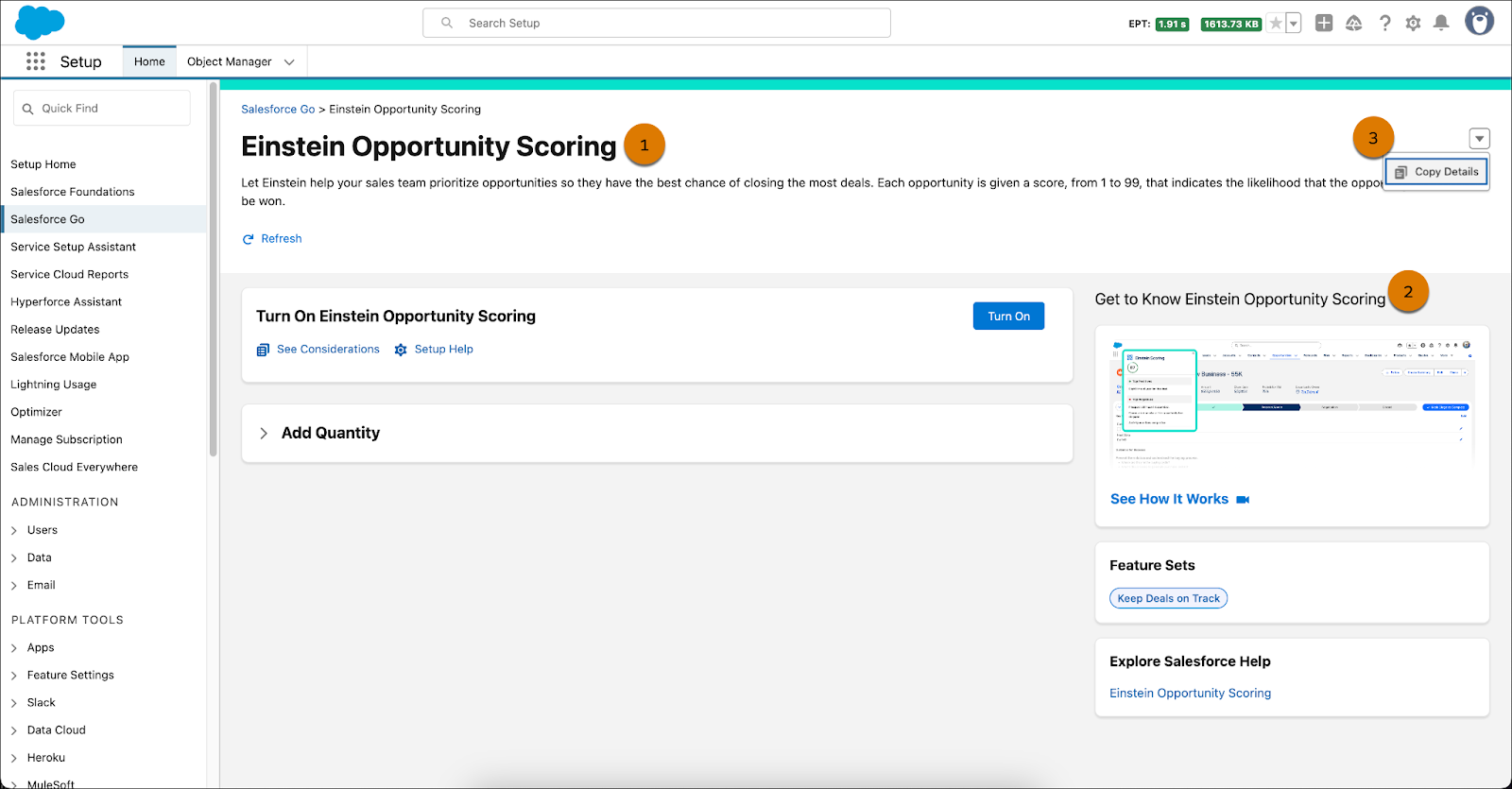 Einstein Opportunity Scoring feature page.