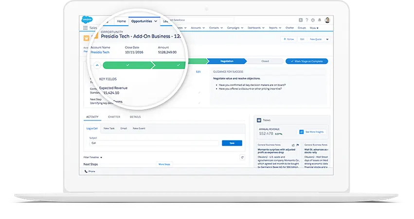 Sales Path guides reps through each step of the sales cycle.