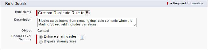 Nouveaux nom et description de la règle de duplication