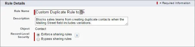 Nouveaux nom et description de la règle de duplication