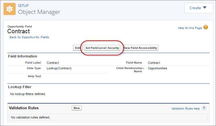 Set Field-Level Security to See Contracts from Opportunities