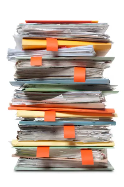 A stack of documents