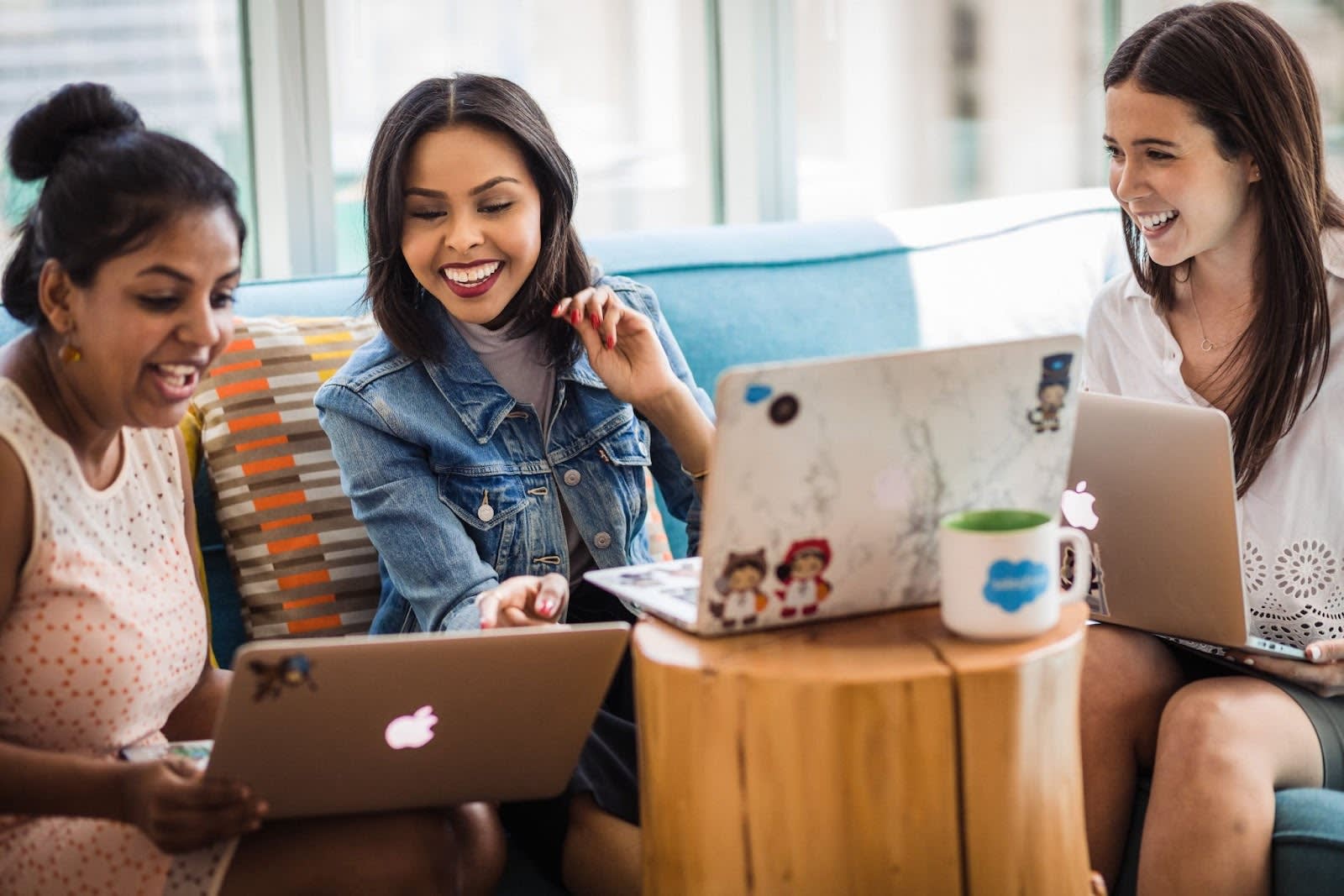 Salesforce employees collaborating