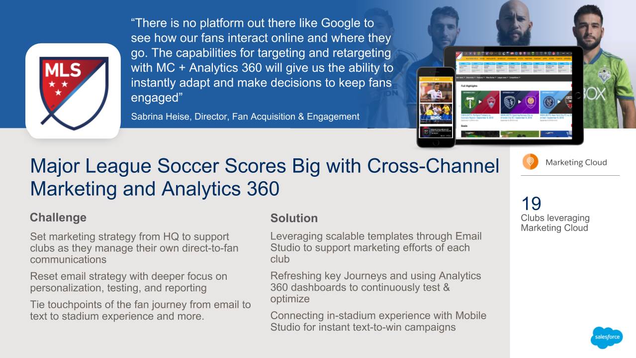 Corresponding table for Major League Soccer Scores Big with Cross-Channel Marketing and Analytics 360.