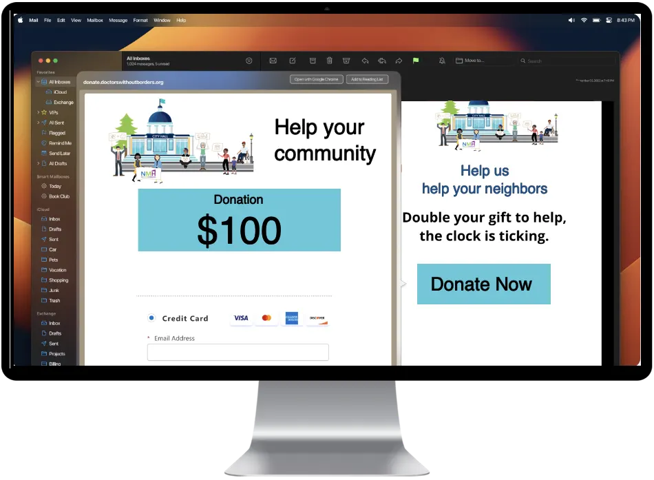 Send donation requests with Pay Now.