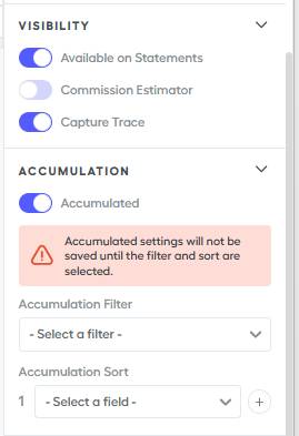 The Accumulation menu with Accumulated enabled.