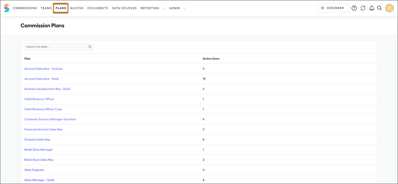 The Plans page.