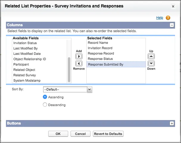 Related List Properties of Survey Invitations and Responses