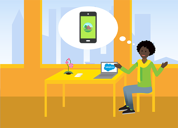 L’administrateur de DreamHouse réfléchissant à sa nouvelle application mobile de marque.