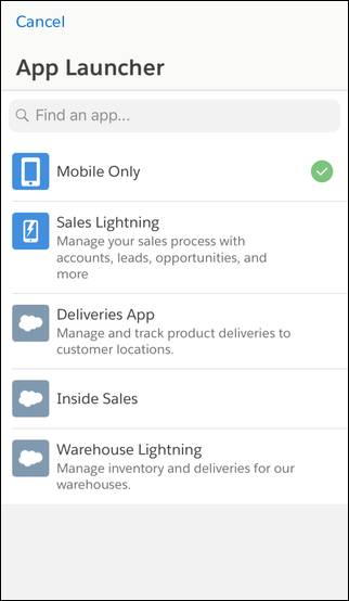 The mobile App Launcher