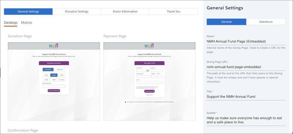 General Settings configured according to the preceding steps