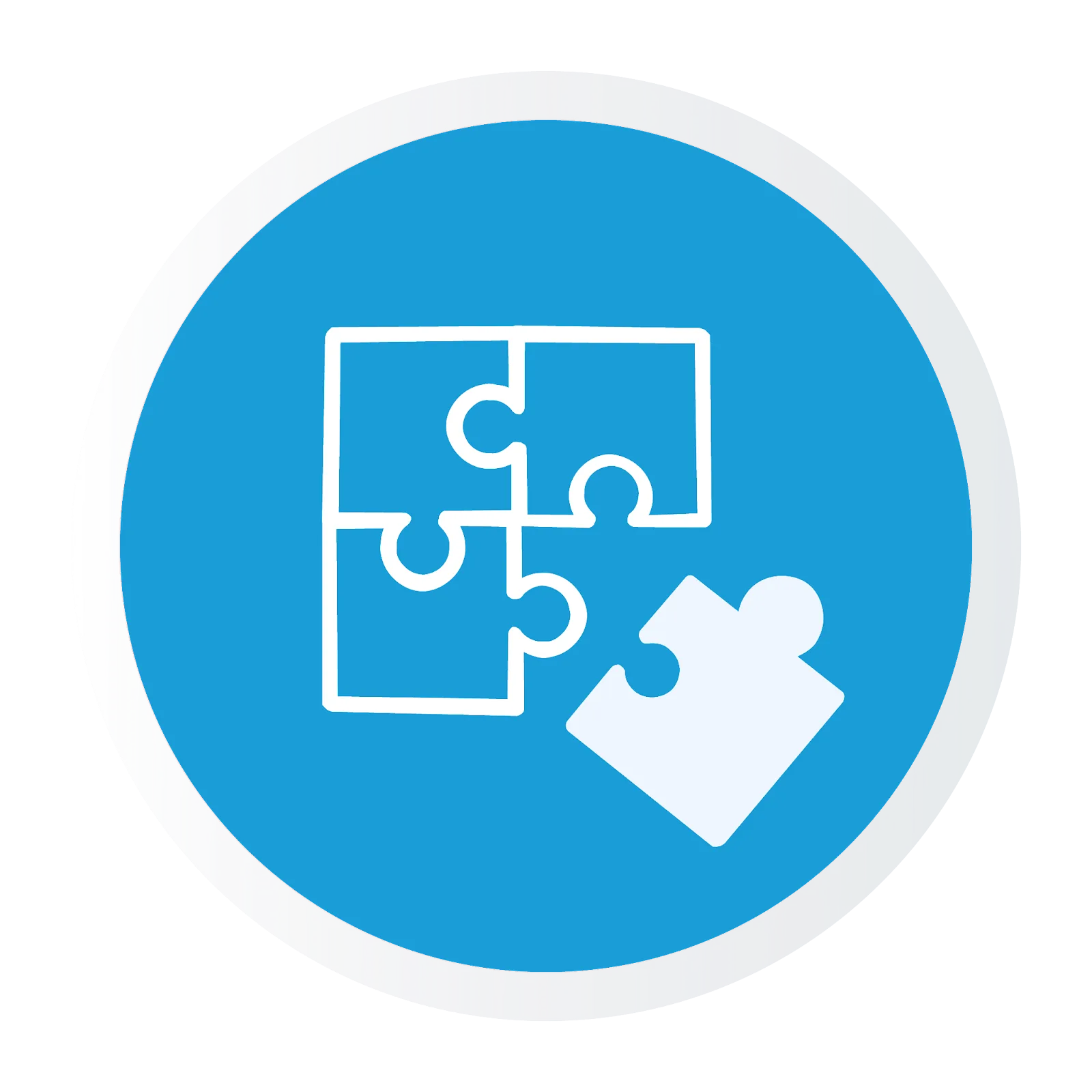 An icon of puzzle pieces fitting together representing data relationships.