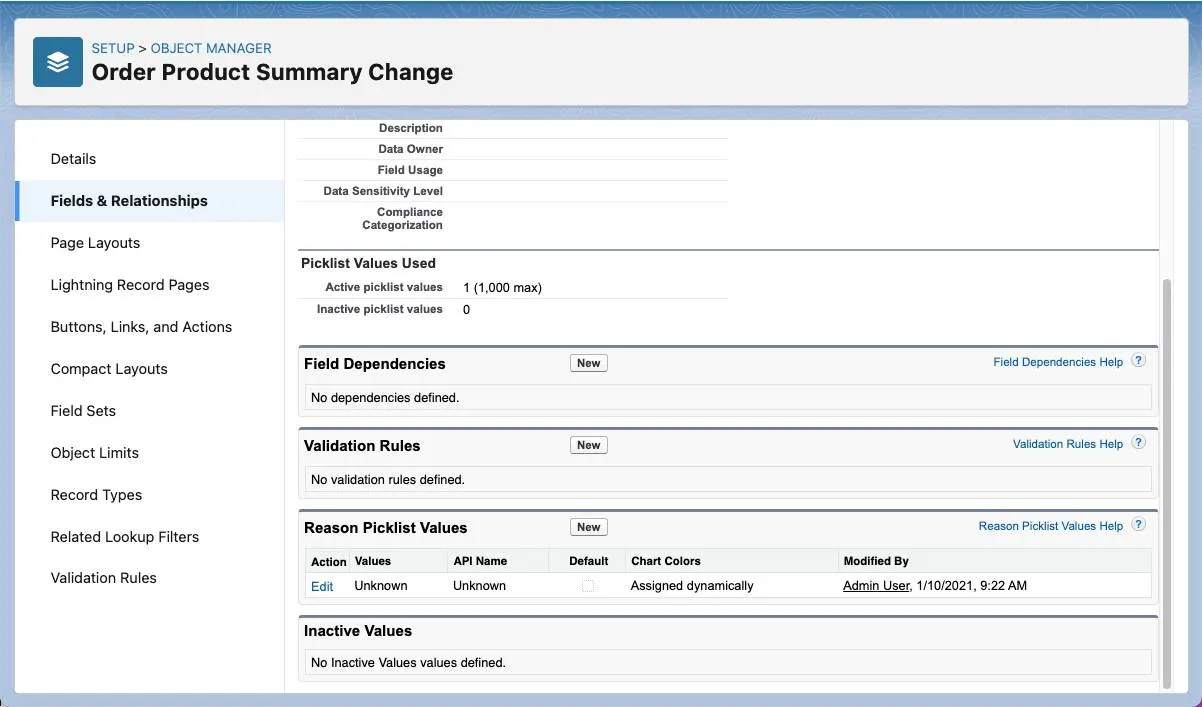 Add reasons for an order product summary change.