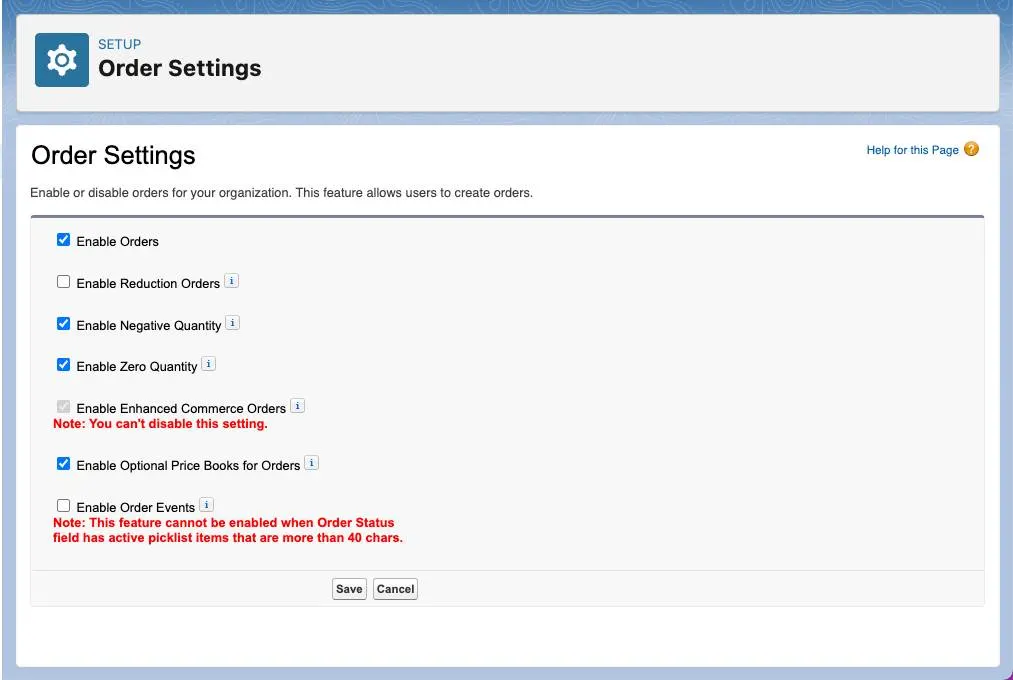 Configure Order Management order settings.