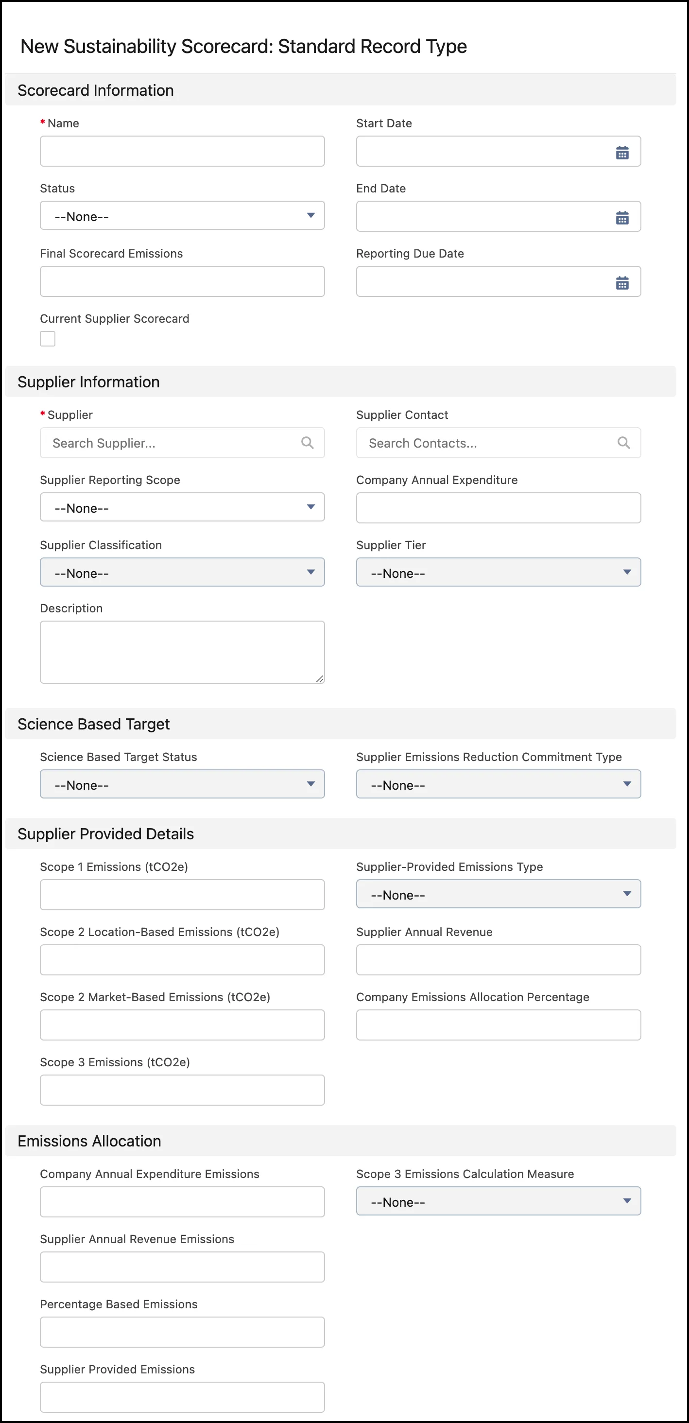 New Sustainability Scorecard page