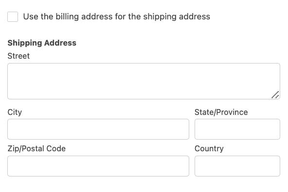The Set Shipping Address screen as displayed to users when the flow runs.