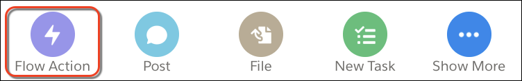 Flow Action in Salesforce app action bar