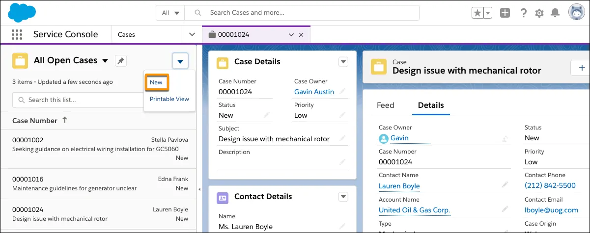 how to create a case on salesforce