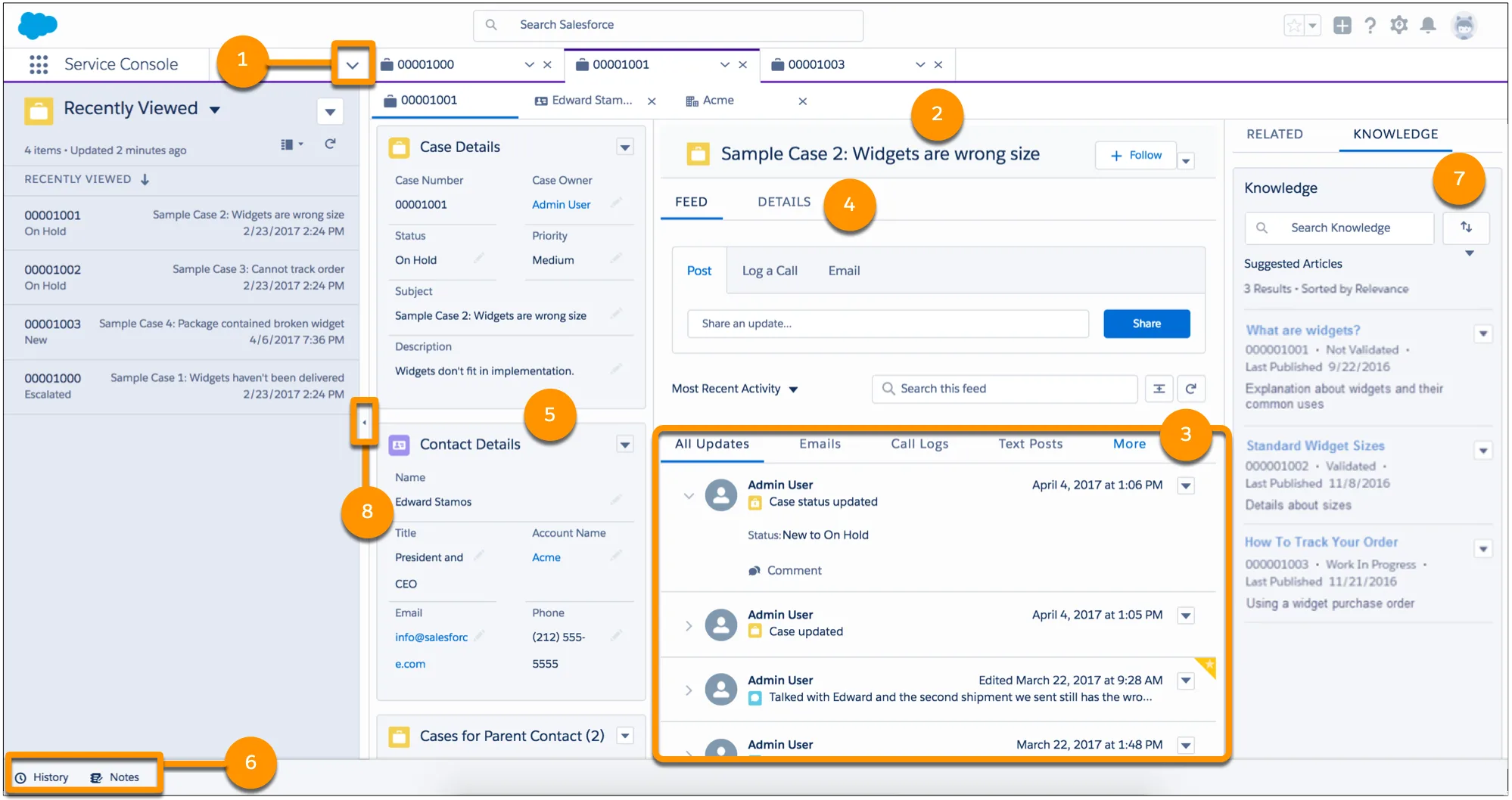 Salesforce　サービスコンソールの説明　単元　Trailhead