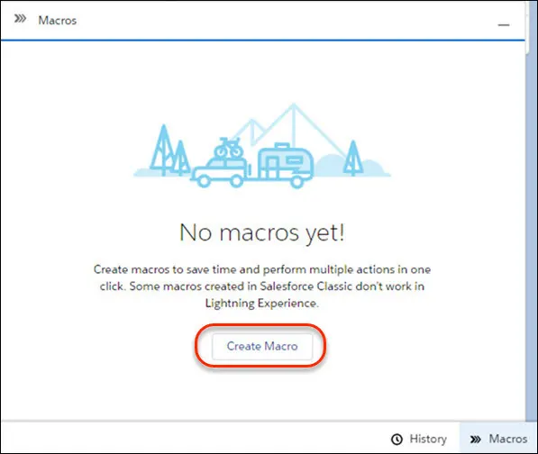 Service Console app, showing the macros utility open