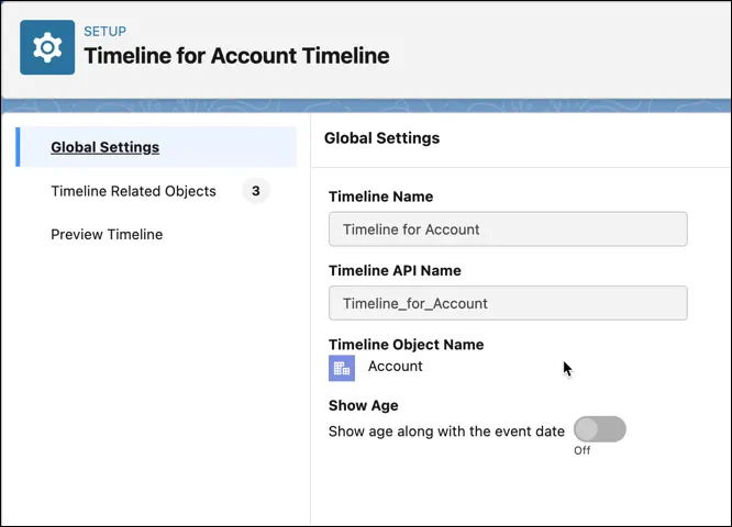 The Account Timeline record.