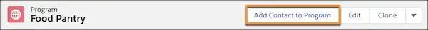 The Add Contact to Program button on the program record