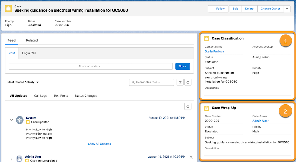 Einstein’s recommendations in a highlighted Einstein Field Recommendations components.