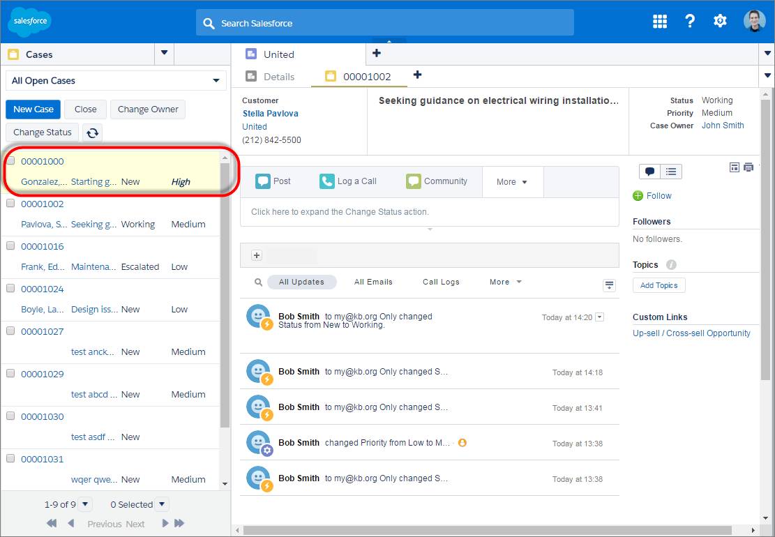 Uma captura de tela das notificações por push em uma lista