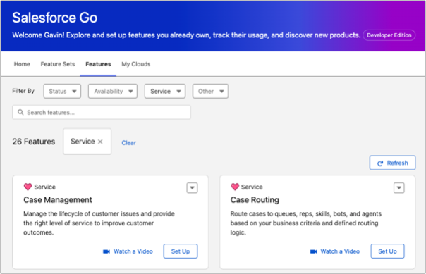 Riquadro Case Management (Gestione casi) in Salesforce Go.