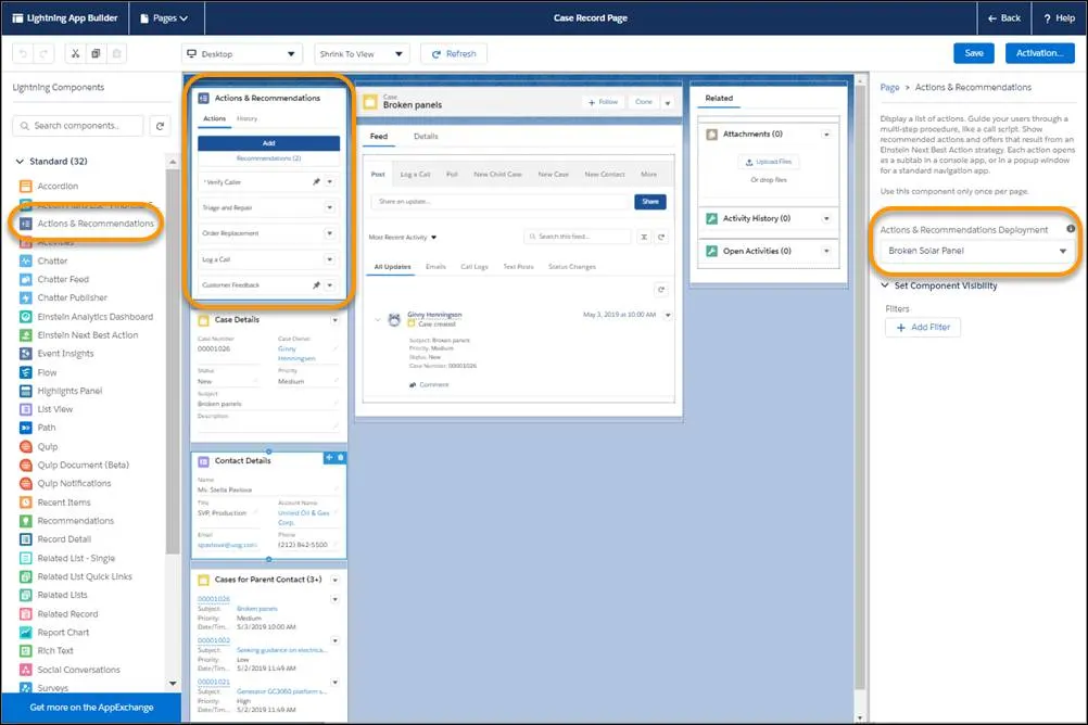 Configure el componente en una página de registro.