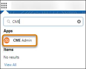 アプリケーションランチャーの [CME Admin (CME 管理)]。