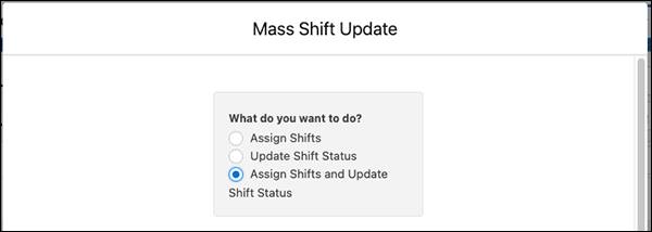 Mass Shift Update options