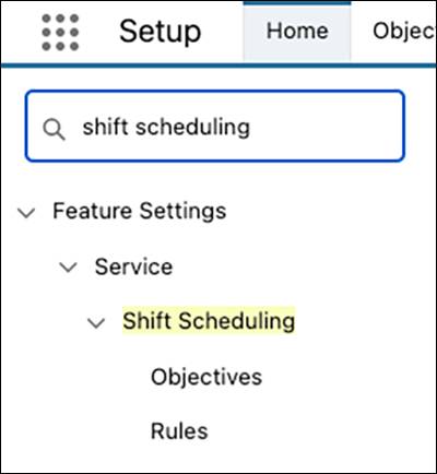 Shift scheduling rules and objectives