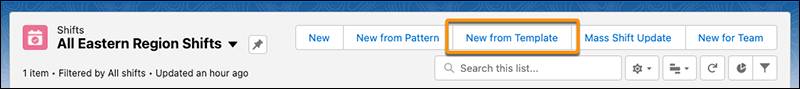 Creating a shift from a template