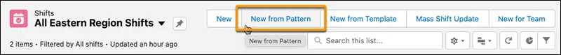 New from Pattern button