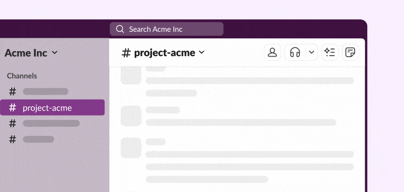 Search in Slack search bar.