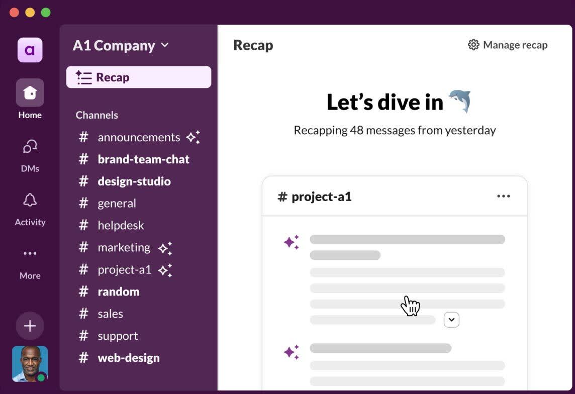 Recap your Slack channels.
