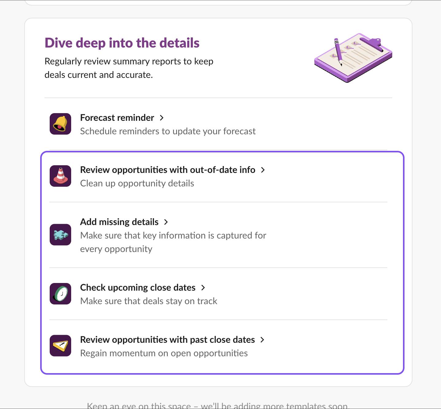 Notificaciones de alertas proactivas.