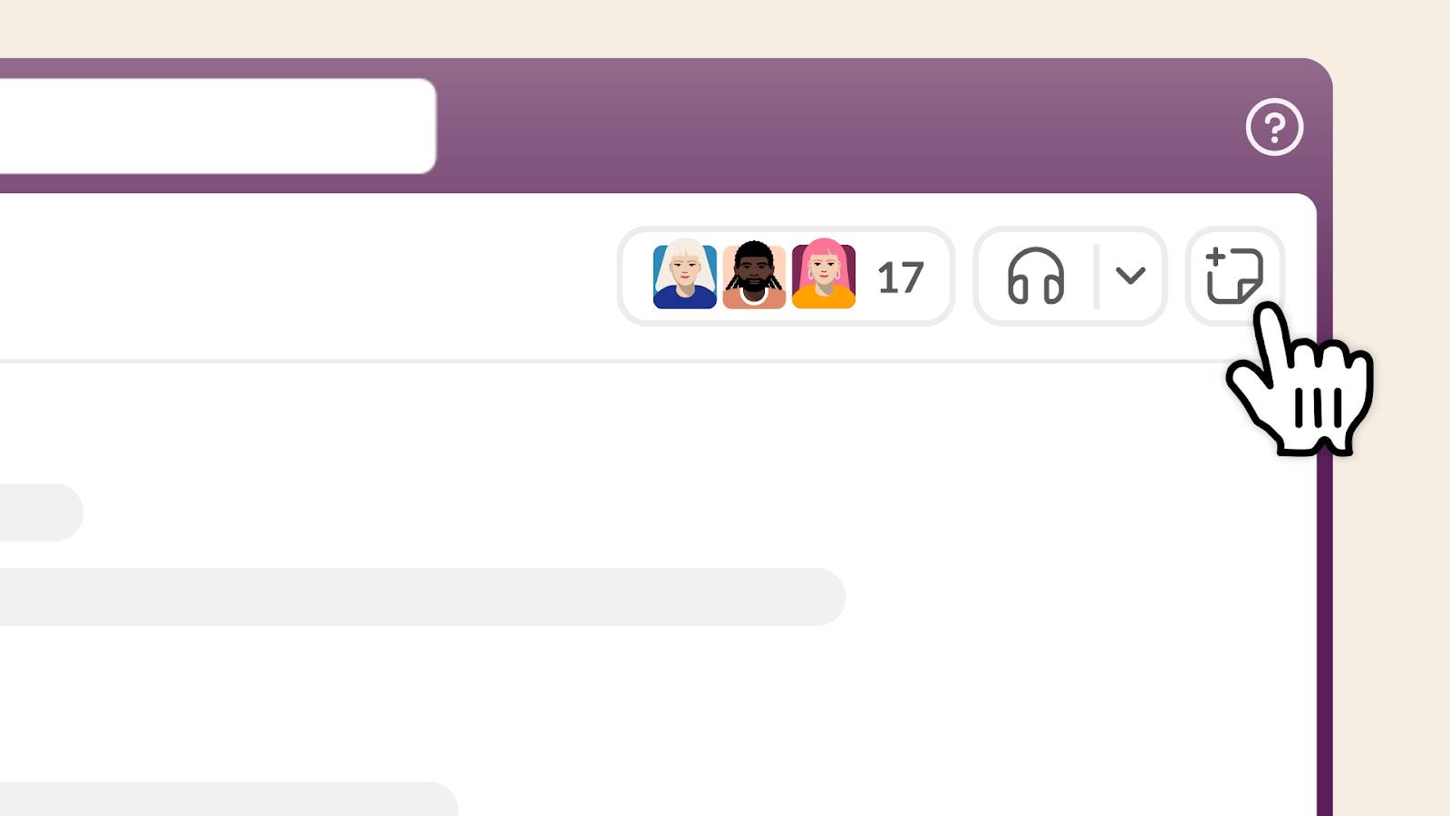 An image of a cursor pointing at the channel canvas icon in the Slack desktop app.