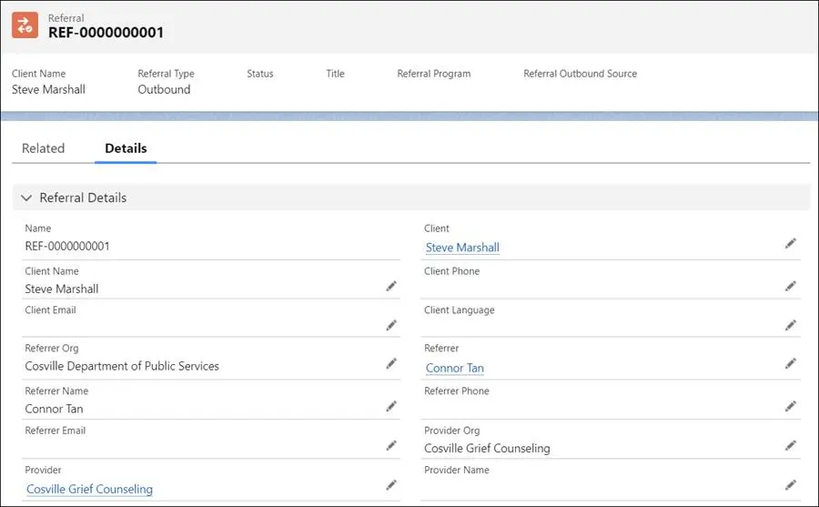 Referral record.