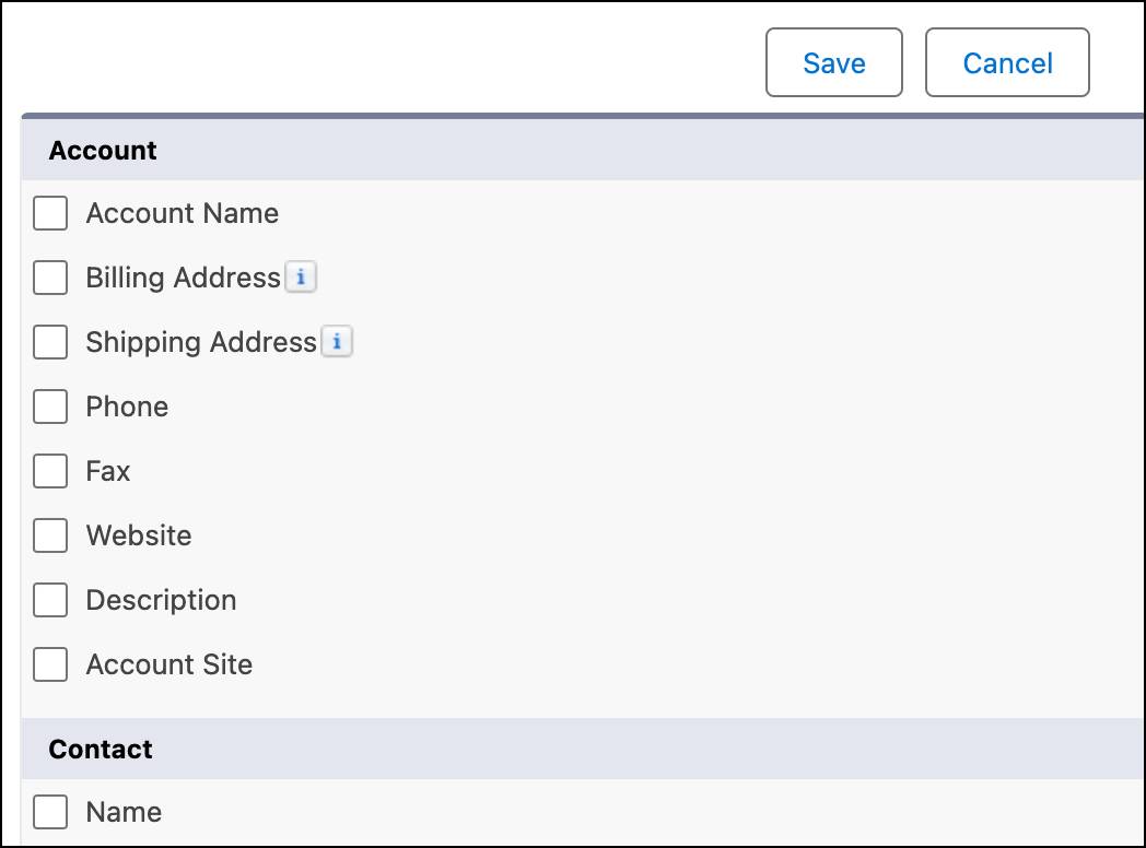 Select fields for encryption. No fields are selected.