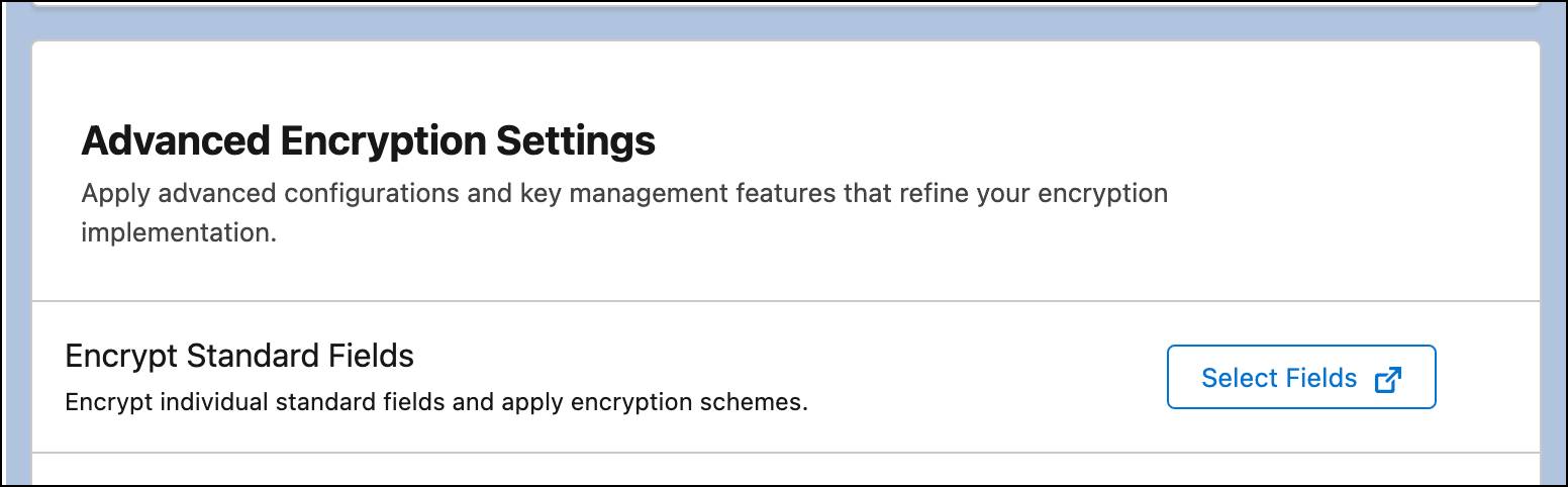 [Advanced Encryption Settings (高度な暗号化設定)] の [Encrypt Standard Fields (標準項目を暗号化)]。