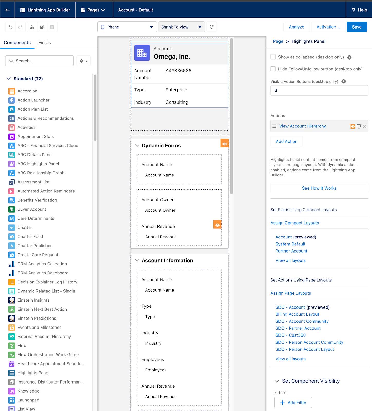 Conditional action rules in Lightning App Builder