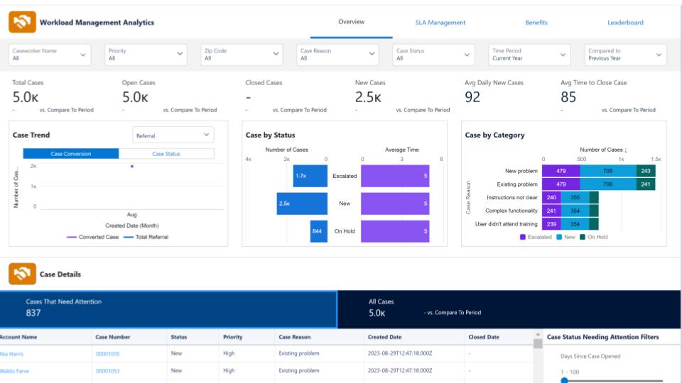 Workload Management Analysis dashboard