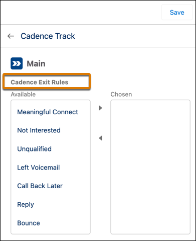 Cadence Exit Rules.