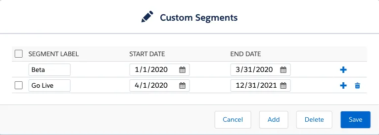 Custom Segments overlay