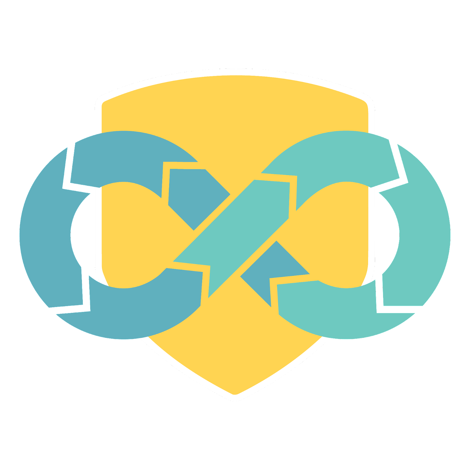 The DevSecOps lifecycle symbol with a shield in the background